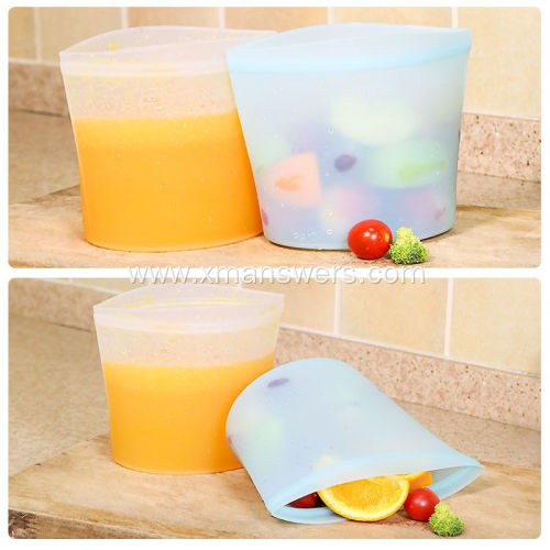 Airtight silicone food storage pouch stasher zip bag